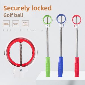AVROPW ปรับได้ ตัวดึงลูกกอล์ฟแบบยืดหดได้ แหวนคู่ ล็อค ตัวเก็บลูกกอล์ฟ คงที่ ลูกบอลหยิบง่าย ตัวจับลูกกอล์ฟแบบพกพา ของใช้กอล์ฟ