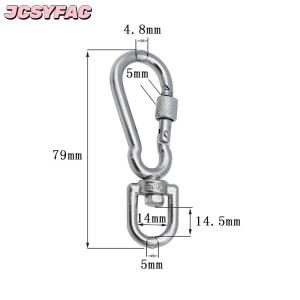 JCSYFAC Thép Không Gỉ Xoay Snap Móc Khóa Con Chó Dây Xích Khóa Phát Hành Nhanh Chóng Khóa Carabiner Clip Cho Chó Đi Bộ Cắm Trại