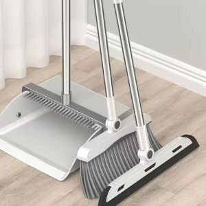 Chổi quét nhà gấp gọn xoay được 180 độ thông minh kèm hót rác nhựa cán dài tiện dụng có thể gấp gọn N141