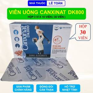 Viên uống bổ sung canxi Canxinat DK800 hộp 30 viên hỗ trợ xương răng chắc khỏe