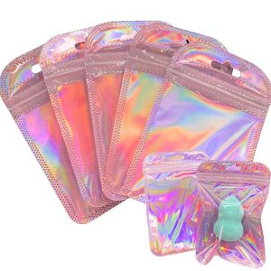 PIEPING 50pcs/bag Thicken Iridescent With Hang Hole Jewelry Display Packaging Bag Self Sealing Pouches Zip Pouches OPP Bags
