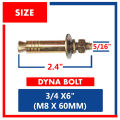 Dynabolt Dyna Bolt Expansion Sleeve Anchor Concrete Bolt 1/4" 5/16" 3/8" 1/2". 