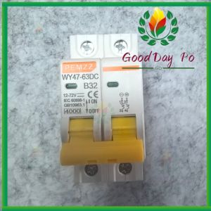 【Fast Delivery】 DC 2Pole 12-72V Low voltage Circuit Breaker 16A 20A 32A Overload Short Circuit Protect