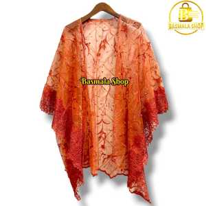 outer cardigan kebaya bridesmaid baju kondangan tille mix brokat rendah Jelita Outer Cape Tille Mix Brukat