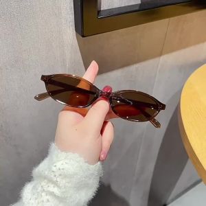Nhỏ hoài cổ Khung kính mát oval cho phụ nữ người đàn ông Hip-hop thời trang nhiều màu bóng râm ngoài trời