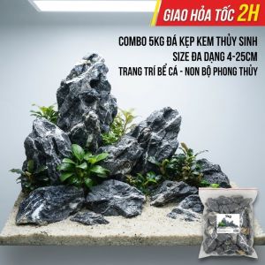 COMBO 5KG ĐÁ KẸP KEM (MIX SIZE 4 - 25CM) - TUYỆT PHẨM SETUP BỂ THỦY SINH