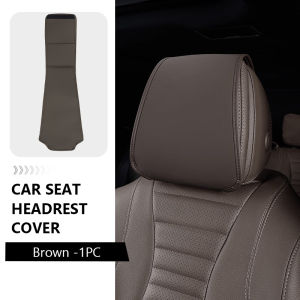 SEAMETAL Car Seat Headrest Protect Cover Storage Pocket PU Leather Durable Car Neck Pillow Case Cars Dustproof Scratch-resistant Universal
