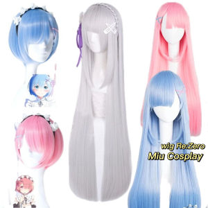 Wig/tóc giả cosplay Emilia/Ram/Rem - Re: Zero (ver kid và maid) màu hồng