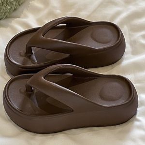 2025 WomenS Summer Outdoor Solid Color Thick-Soled Flip-Flops For Beach And Seaside With A High-End Feel