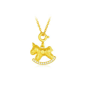 CTS S925 Silver Zircon Rocking Horse Pendant CHOW TAI SENG 周大生 S0N100142CH