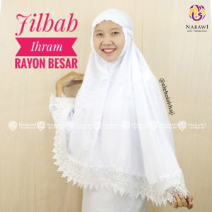 Jilbab Ihram Wanita Rayon Besar Hitam Polos Perlengkapan Haji dan Umroh Jilbab Ihrom Putih Polos Rayon Besar Perlengkapan Haji dan Umroh