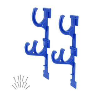 1 Pair Pool Pole Hanger Plastic Pool Holder Set Pool Holder with Screws Pole Hooks for Garden Tools Telescoping Poles
