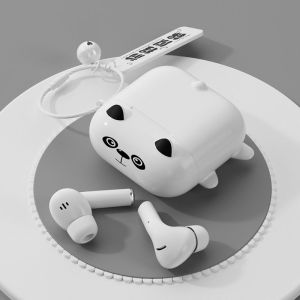 K1 TWS Cute Pet Earphone Wireless Bluetooth Stereo Lucu Case Hewan Imut Bass Kencang Standby Lama