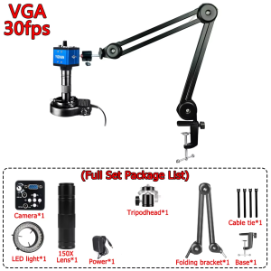 KUAIQU 4K Microscope For Electronics 48MP Digital Microscope Camera 150x Lens LED Light Foldable Bracket For Phone Soldering Industrial welding