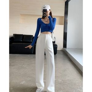 Quần ống rộng suông culottes khóa trước vải nhiều màu xuông dài lưng cao kiều nữ Hàn Quốc