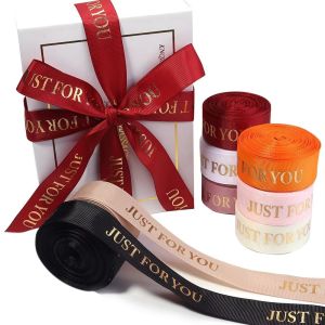 OWMXZL 10 Yards/Roll 25mm Width Printed Ribbon Polyester Material Just For You Print Gift Packaging Ribbon 10 Yards/Roll Decoration Ribbon