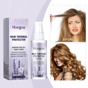 Hoegoa Hair Thermal Protector Spray Thermal Protector Essence Oil For Fragile Hair Nourishes Leave-In Conditioner For Dry Damaged Straight Heat Defense Essence Shine Hair Care Mist Repair Dry Moisturizing Leave In Conditioner(100ml)