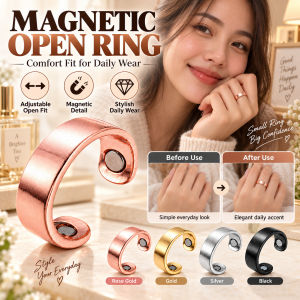 Lonice Mens Magnetic Ring Rose Gold Open Design Finger Ring Adjustable Mens Fashion Jewelry Magnetic Style Minimalist Accessory Daily Wear Gift Choice for Men