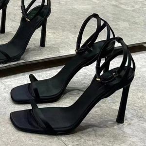 Free Shipping The Same Style As The Popular Summer Collection: WomenS Square-Toe Open-Heel High Heels With A Single Strap Exuding Elegance And Sophistication And Featuring A Slender Heel