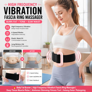 🔥 Slim Tummy Magic High Frequency Vibration Fascia Ring Massager Muscle Relax Belly Fat Burner Tool Gelang Fascia Getaran