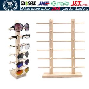 Display Tempat Pajangan Kacamata Rak Kaca Mata Kayu Display Murah Wooden Sun Glasess Holder Rack