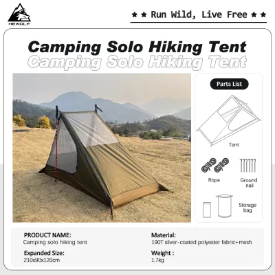 Lightweight Solo Backpacking Tent - Durable and Compact for Outdoor Hiking Trips with Mosquito Net Suitable for Camping