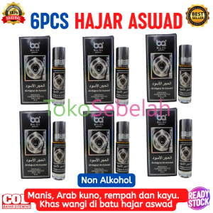 PROMO 12Pcs (1Box) Parfum HAJAR ASWAD 6ml Bin Ali Original Roll On - Minyak Wangi Hajar Aswad Asli - Farfum Pria Tahan Lama Non Alkohol - Minyak Wangi Sholat Pria - Parfum Oles Non Alkohol - Minyak Wangi Para Habib - Parfum Arab Original Tahan Lama - COD