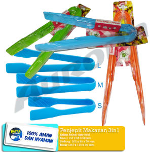 Penjepit Salad 3in1 Penjepit Makanan dan gorengan Serbaguna Green Leaf Salad-Vegasus Store(COD)