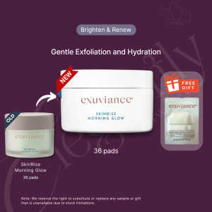Exuviance SkinRise Morning Glow Gentle Exfoliator Pads / Skinrise Bionic Tonic | 1.7 oz-36 pads