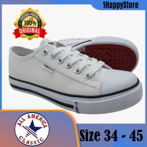All America Kasut Putih Sekolah Baru / LO CUT SHOE LACE New White School Shoe 2337WB Kasut Sekolah School Shoe