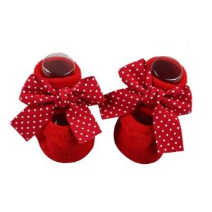 Infant Floor Socks Toddler Winter Anti-Skid Socks Cotton Floor Shoes Red Socks for Newborn 0-1Year Outfit Accs