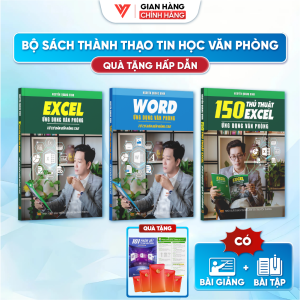 Combo 3 Sách Excel Word 150 Thủ Thuật ĐÀO TẠO TIN HỌC Ứng Dụng Văn Phòng Kèm Theo Khóa Học Online + Tặng 101 Phím Tắt + Bảng Hàm + Bao Lì Xì  - N1