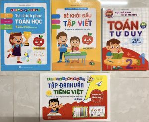 Sách - Combo Chinh phục toán khởi đầu tập viết toán tư duy tập đánh vần - dành cho bé 4-6 tuổi (4 quyển)
