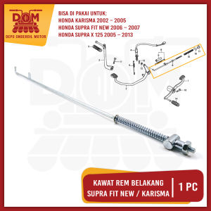 Kawat Rem Belakang Supra Fit New (PSP) Tiang Lidi Pedal Stik Rem Rim Brake Mur Per Honda Karisma