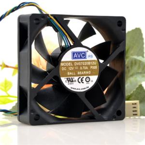 70mm Fan for AVC DV07020B12U 12V 0.7A 7cm PWM Cooling Fan 650-4400 RPM Dual Ball Bearing for CPU & Server Cooling