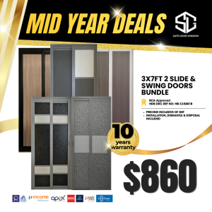 3x7ft 2 Slide & Swing Doors Bundle [10 YEARS WARRANTY]