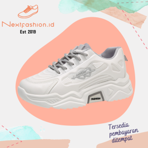 Sepatu sneakers wanita bahan kulit PU premium Kekinian Nextfashion SP 296