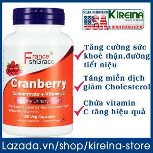 Viên uống Cranberry Nam việt quất hỗ trợ sức khỏe thận đường tiết niệu và bàng quang 150 viên