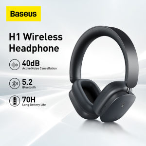Baseus H1 ANC หูฟังไร้สายไฮบริด40dB ที่ใช้งานเสียงยกเลิกหูฟังบลูทูธ5.2 40มิลลิเมตรไดร์เวอร์ไฮไฟหูฟังสำหรับ iPhone Xiaomi
