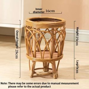 NAMSHEVA Plaited Flower Basket Ins with Legs Flower Stand High Value Plant Stand Home Garden Decorations