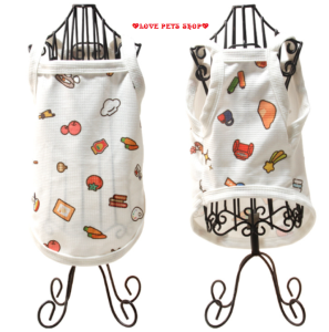 Áo 2 dây cho Chó Mèo tông trắng hoạ tiết dễ thương (mẫu mới) - Love pets shop