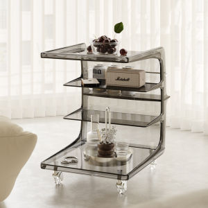 Sofa Side Storage Table Acrylic Middle Ancient Trolley Cart Movable Bedside Cabinet Coffee Tea Desk