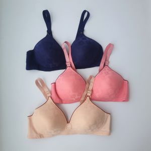 3 Pcs Bh Jumbo Bra Cup D Besar Polos Lembut Tanpa Kawat Free Celana Dalam