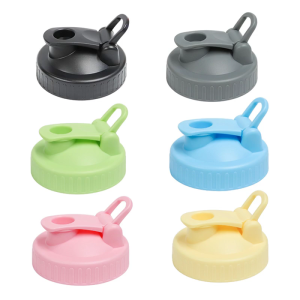 Colorful Plastic 86mm Wide Mouth Mason Jar Lid with Pour Spout Drinking Bottle Cover for Easy Dispensing and Spill Proof