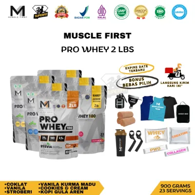 Muscle First Pro Whey 100 Protein 2 LBS 2LB 900 Gram PROWHEY100 900g HALAL & BPOM Labdoor TOP BRAND ProWhey M1 | Rimba Whey | Evo Whey