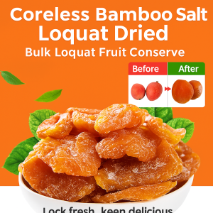 Bamboo Honey Salt Loquat Dried Fruit for Spring All Ages FamilyFriendly Snack Rich Flavor Full Fruit Flesh Natural Ingredients