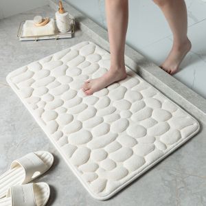 CRUSHES Cobblestone Bath Mat Thickened Non-slip Bathtub Floor Rug Practical Soft Bathroom Floor Mat