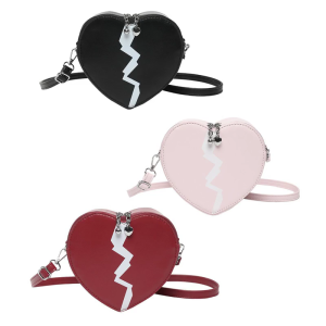 กระเป๋าสะพายข้างใส่โทรศัพท์รูปหัวใจหรูหรากระเป๋าหนัง PU ไหล่พร้อมกับสายปรับได้กระเป๋าถือสำหรับผู้ที่ชื่นชอบแฟชั่น