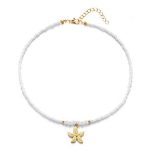 Adjustable Bohemian Starfish Necklace Pearls Bead Designs 4 Styles for Women’s Casual and Evening Outfits