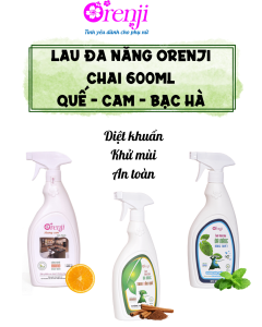 (ORENJI) Xịt đa năng - Nước lau đa năng Khử mùi Lau đồ chơi Công nghệ nano Nhật Bản Chai 600ml Tinh dầu Cam - Quế - Bạc Hà Koshka Home